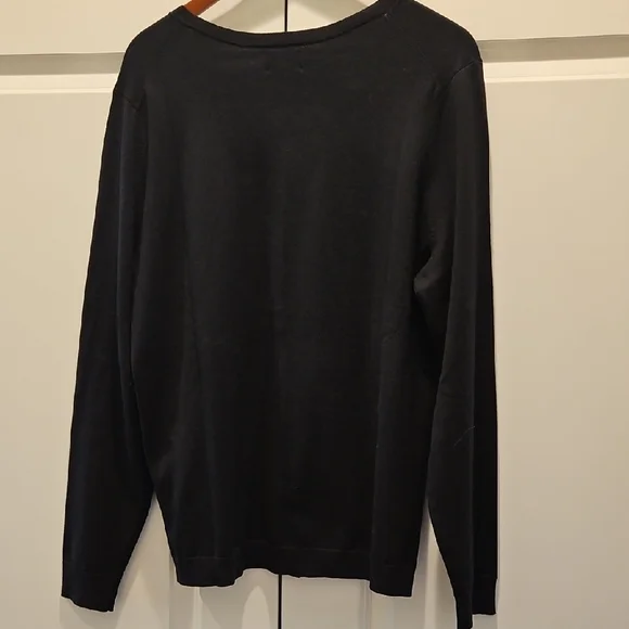 Lands' End Women's Classic Black Cardigan - Picture 2 of 3